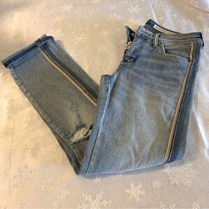 Pilcro Slim Boyfriend Denim Jeans Distressed Stretch Sz 25 Gorgeous